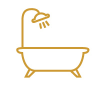 Baño, toilette y cocina completa